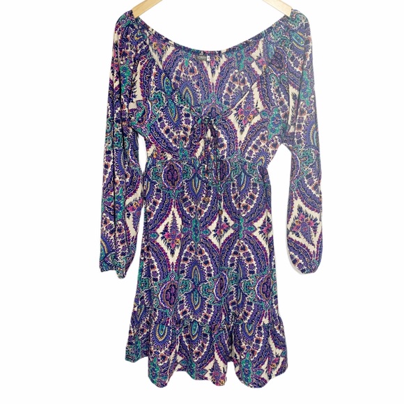 EARTHBOUND Dresses & Skirts - 🔥3/$15 Earthbound Paisley Ruffle Hem Dress Size M